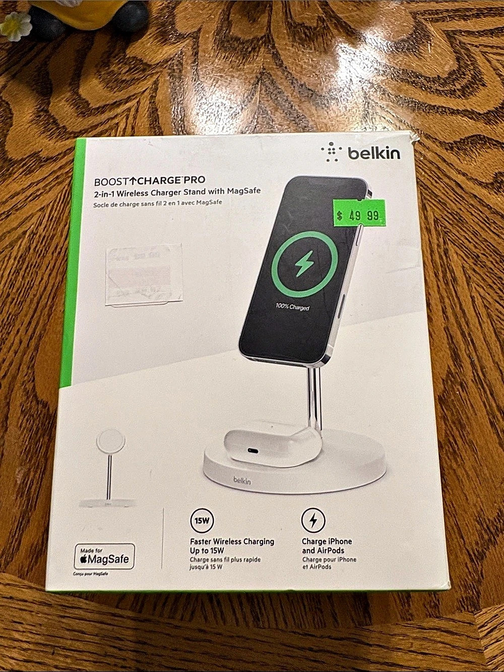 Belkin BOOST↑CHARGE PRO 2-in-1 Wireless Charger Stand with MagSafe Wireless